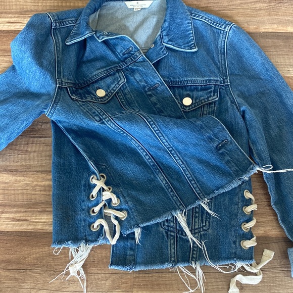 French Connection Blue Soft Lace Side - Picture 4 of 9